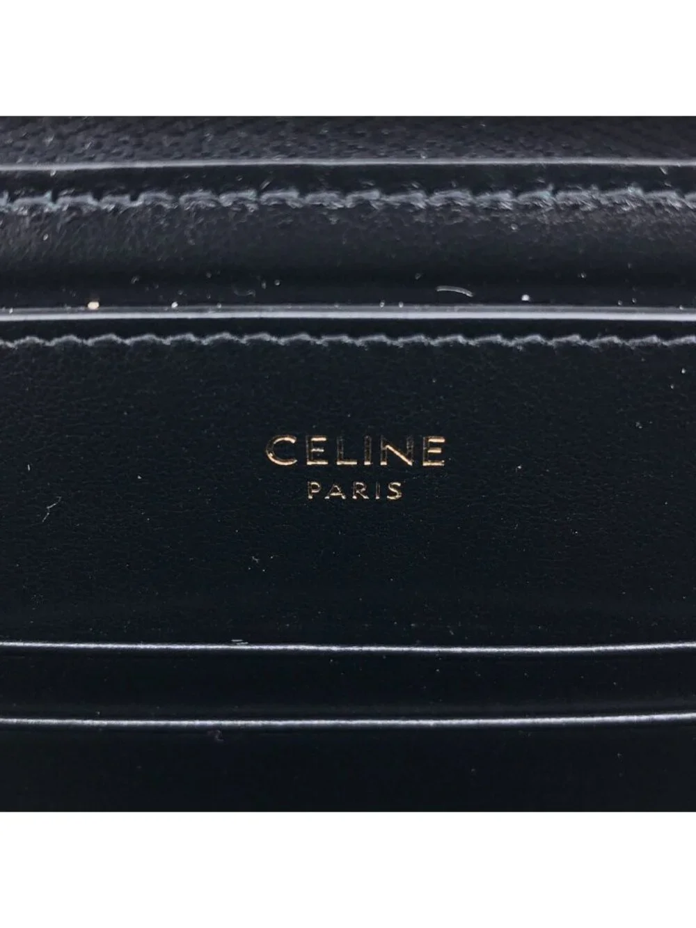 Celine C Charm Quilted Leather Pouch Black